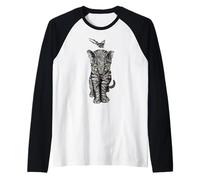 Chat Chaton Serval Papillon Ami Mignon Amour Amitié Art Manche Raglan