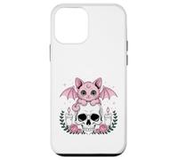 Chat Chauve-souris mignonne Kawaii Pastel Goth Esthétique Squelette effrayant Coque pour iPhone 12 mini