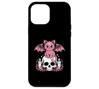 Chat Chauve-souris mignonne Kawaii Pastel Goth Esthétique Squelette effrayant Coque pour iPhone 12 Pro Max
