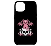 Chat Chauve-souris mignonne Kawaii Pastel Goth Esthétique Squelette effrayant Coque pour iPhone 13