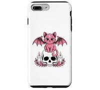 Chat Chauve-souris mignonne Kawaii Pastel Goth Esthétique Squelette effrayant Coque pour iPhone 7 Plus/8 Plus