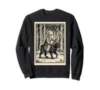 Chat Chevauchant Un Magicien Mème Médiéval Sweatshirt