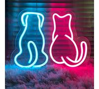 Chat Chien Enseigne Néon Chien Néon lumière Décoration Murale pour Animalerie Chaton Chiot Lumière LED Maison Chambre Chenil Décoration Murale Animalerie Signe Lumière Enseigne Studio,B,33x28CM
