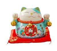 Chat Chinois agitant - Chat en céramique - Décoration d'intérieur - Maneki Neko - Décoration de Bureau - Décoration d'étagère, Bureau, Salon, Cadeau pour la Maison