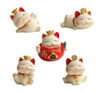 Chat Chinois Porte Bonheur,Chat Decoration,Lucky Cat,Maneki Neko,DéCoration,Objet Kawaiis DéCo,Je Vous Souhaite Bonne Chance En Richesse,Pour L'Argent De La Fortune Et La Bonne Chance,Blanc