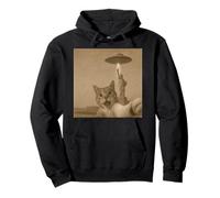 Chat choqué Selfie avec OVNIS drôle Chat Alien Femmes Hommes Enfants Sweat à Capuche