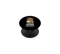 Chat chrétien Amusant « I Love Tabbies But Jesus Comes First » PopSockets PopGrip Adhésif