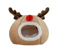Chat Christmas House - Crotte Chaude Pour Animaux De Compagnie | Nid Intérieur De Tente À Chiens Semi-fermée, Abri De Chalet Lavable De La Cabane À La Cabane Cachée Outil, Retraite Du Temps Froid Doub