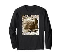 Chat Classique rétro à l'étranger Vintage Journal Classique Motif Chat Manche Longue