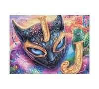 Chat coloré Ciel étoilé 500 Pièces Puzzle Adolescent en Carton Anti-Déchirure Difficulté Moyenne Activité ÉduChative Passe-Temps Petit Prix Pas Cher Premium 500 PCS/52×38cm