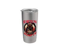Chat cool mangeant des ramen dessin animé Ramen Hunter Noodle Lover Gobelet isotherme en acier inoxydable double paroi