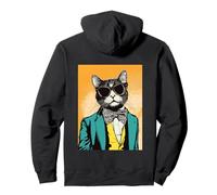 Chat cool portant un costume et un nœud papillon style rétro ou vintage Sweat à Capuche