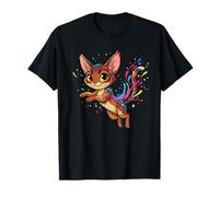 Chat Cosmique ludique Arc-en-Ciel Splash Fantasy T-Shirt