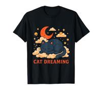 Chat Cosmique rêvant dans Le Ciel de Minuit T-Shirt
