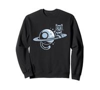 Chat Cosmique sur Anneaux Saturne - Espace Mignon Sweatshirt