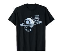 Chat Cosmique sur Anneaux Saturne - Espace Mignon T-Shirt