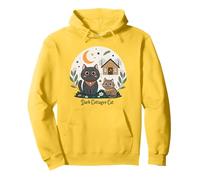 Chat Cottagecore foncé avec cabine et croissant de lune Sweat à Capuche