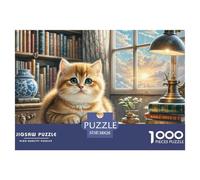 Chat Couche graduelle Or Court 1000 Pièces Puzzles pour Adultes sur Le Thème De Animal de Compagnie Défi Jouets Parfait Les Jeu Relaxant 38x26cm/1000pcs