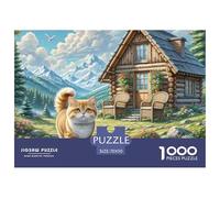 Chat Couche graduelle Or Court 1000 Pièces Puzzles pour Adultes sur Le Thème De Animal de Compagnie Premium Quality Jeu Éducatif Loisir Détente Écologique Matériaux Recyclés 70x50cm/1000pcs