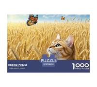 Chat Couche graduelle Or Court 1000 Pièces Puzzles pour Adultes sur Le Thème De Animal de Compagnie Classique Cadeau Stimulant Loisir Détente Écologique Art Classique 38x26cm/1000pcs