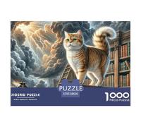 Chat Couche graduelle Or Court 1000 Pièces Puzzles pour Adultes sur Le Thème De Animal de Compagnie Premium Quality Difficile Et Stimulant Parfait pour Les Amateurs Art Classique 38x26cm/1000pcs