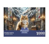 Chat Couche graduelle Or Court Puzzles 1000 Pièces pour Adultes Animal de Compagnie Difficile Et Stimulant Activité Familiale 38x26cm/1000pcs