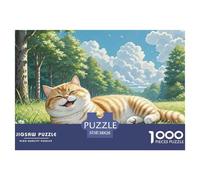 Chat Couche graduelle Or Court Puzzles 1000 Pièces pour Adultes Et Enfants Animal de Compagnie De Jeu Éducatif Activité Familiale Parfaite 38x26cm/1000pcs