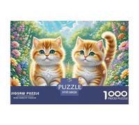 Chat Couche graduelle Or Court Puzzles 1000 Pièces pour Adultes Et Enfants Animal de Compagnie Puzzle Classique Puzzle Impossible Activité Familiale Parfaite Art Classique 38x26cm/1000pcs