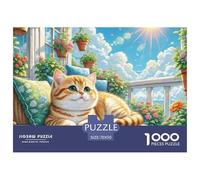 Chat Couche graduelle Or Court Puzzles 1000 Pièces pour Adultes sur Le Thème De Animal de Compagnie De Difficile Et Stimulant Parfait Amateurs Coloured 70x50cm/1000pcs