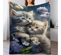 Chat Couverture Polaire,Plaid Couvertures en Flannel en Lit Douce Et Confortable,Jeté De Canapé Résistantes 100×130cm
