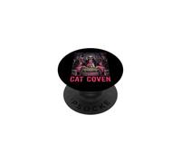 Chat Coven sorcières fantômes Zombies Morts-Vivants Effrayant Horreur Horreur PopSockets PopGrip Adhésif