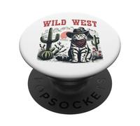 Chat Cowboy Wild West PopSockets PopGrip Adhésif