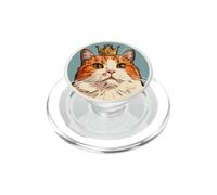 Chat crème avec Une Petite Couronne pour Les Amoureux des Chats, propriétaires de Chats PopSockets PopGrip pour MagSafe
