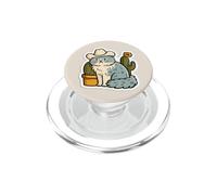 Chat crème dans Un Chapeau de Cowboy avec Cactus pour Les Amoureux des Chats PopSockets PopGrip pour MagSafe