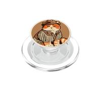 Chat crème dans Un Gilet de Cowboy pour Les Amoureux des Chats, propriétaires de Chats PopSockets PopGrip pour MagSafe