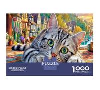 Chat dans Le Village Puzzle 1000 Pièces Educa Jouet Cadeau Unique De l'art De La Décoration Jeu Éducatif Challenge Toy Adultes & Enfants des 14 Ans 52x38cm/1000pcs