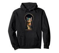 Chat dans l'espace regardant à travers un trou de serrure mignon coloré Sweat à Capuche