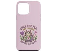 Chat dans Une Tasse de thé renversant Le thé n'aime Pas Un Seul Chaton Mignon Coque pour iPhone 13 Pro Max