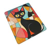Chat d'art Moderne du Milieu du Siècle Tapis De Souris Petit Mouse Pad Bords Cousus Mousepad pour Ordinateur Jeu Voyage 25X30Cm
