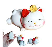 Chat De Bienvenue, chat chinois porte bonheur, porte bonheur japonais, Mini Chat Ondulant Chinois Maneki Neko Fortune Lucky Fortune Cat Japanese Lucky Cat Cute Cat Decor Good Luck Wealth Cats(02)