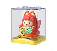 Chat de bienvenue, chat porte-bonheur fortuné, mignon chat porte-bonheur automatique à détection de lumière, agitant la lumière, alimenté par l'énergie solaire pour décoration de maison et de voiture