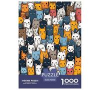 Chat DE Carton Puzzle 1000 Pièces Educa Jouet en Bois Jeu D'Intelligence Décoration Intérieure Jeu Éduchatif Challenge Toy Adultes Et Enfants À Partir De 14 Ans 70x50cm/1000pcs