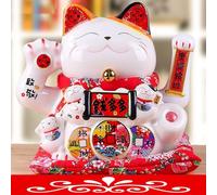 Chat De Fortune, Chat KY Japonais, Chat Agitant Le Bras Good K Richesse Fortune Chat Accueillant Feng Shui Fortune Cat Signifiant Que Les Affaires sont en Plein Essor pour Le Bureau, Q, 11 inch