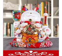 Chat De Fortune, Chat KY Japonais, Chat Agitant Le Bras Good K Richesse Fortune Chat Accueillant Feng Shui Fortune Cat Signifiant Que Les Affaires sont en Plein Essor pour Le Bureau, B, 11 inch
