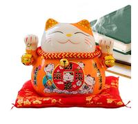 Chat de fortune heureux, chat heureux Feng Shui, chat chanceux Feng Shui, chat chanceux Feng Shui, figurine de chat de richesse mignonne de 4,5 pouces, Maneki Neko Feng Shui Fortune, décoration