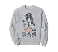 Chat de Gare Japonais pour Les Amateurs de Chemin de Fer Sweatshirt