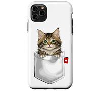 Chat de la forêt norvégienne dans Une Poche Qui Regarde Un Chaton Mignon Coque pour iPhone 11 Pro Max
