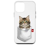 Chat de la forêt norvégienne dans Une Poche Qui Regarde Un Chaton Mignon Coque pour iPhone 12 Mini