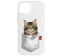 Chat de la forêt norvégienne dans Une Poche Qui Regarde Un Chaton Mignon Coque pour iPhone 14 Plus