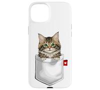 Chat de la forêt norvégienne dans Une Poche Qui Regarde Un Chaton Mignon Coque pour iPhone 15 Plus